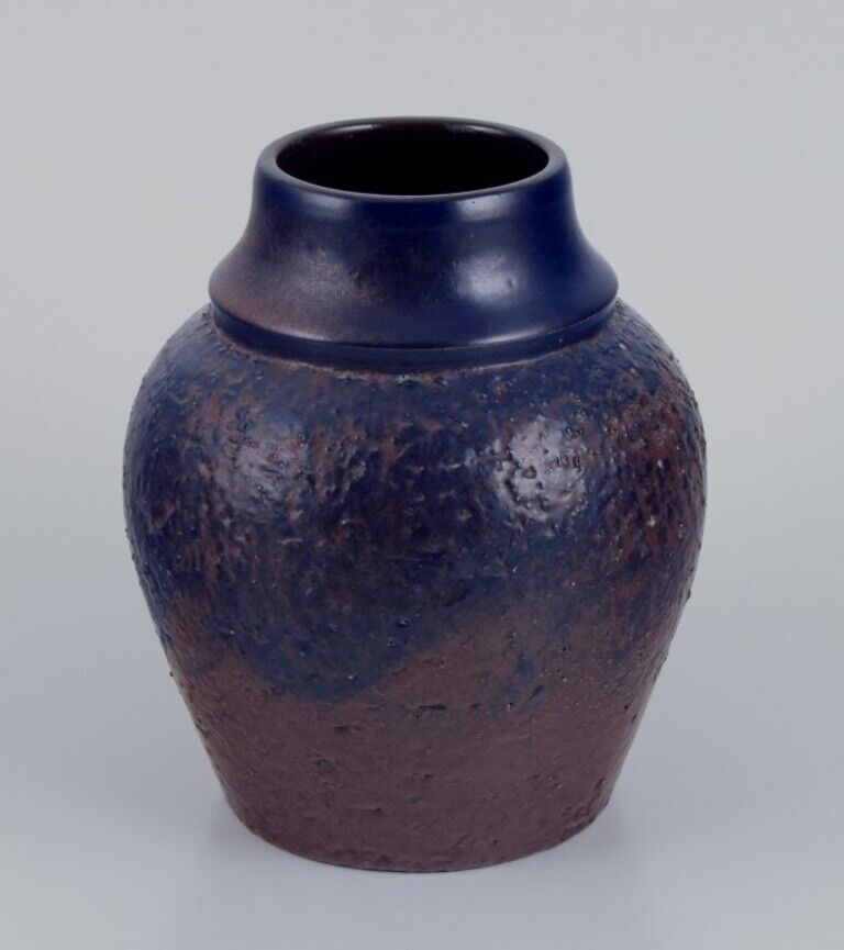 Mari Simmulson for Upsala Ekeby Ceramic vase with glaze in blue and brown tones