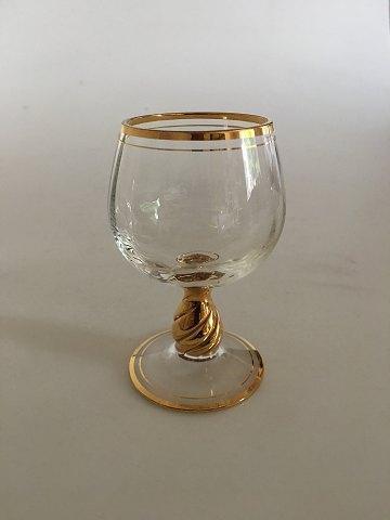 Holmegaard "Ida" cognac glass with Gold on Stem Rank and Foot