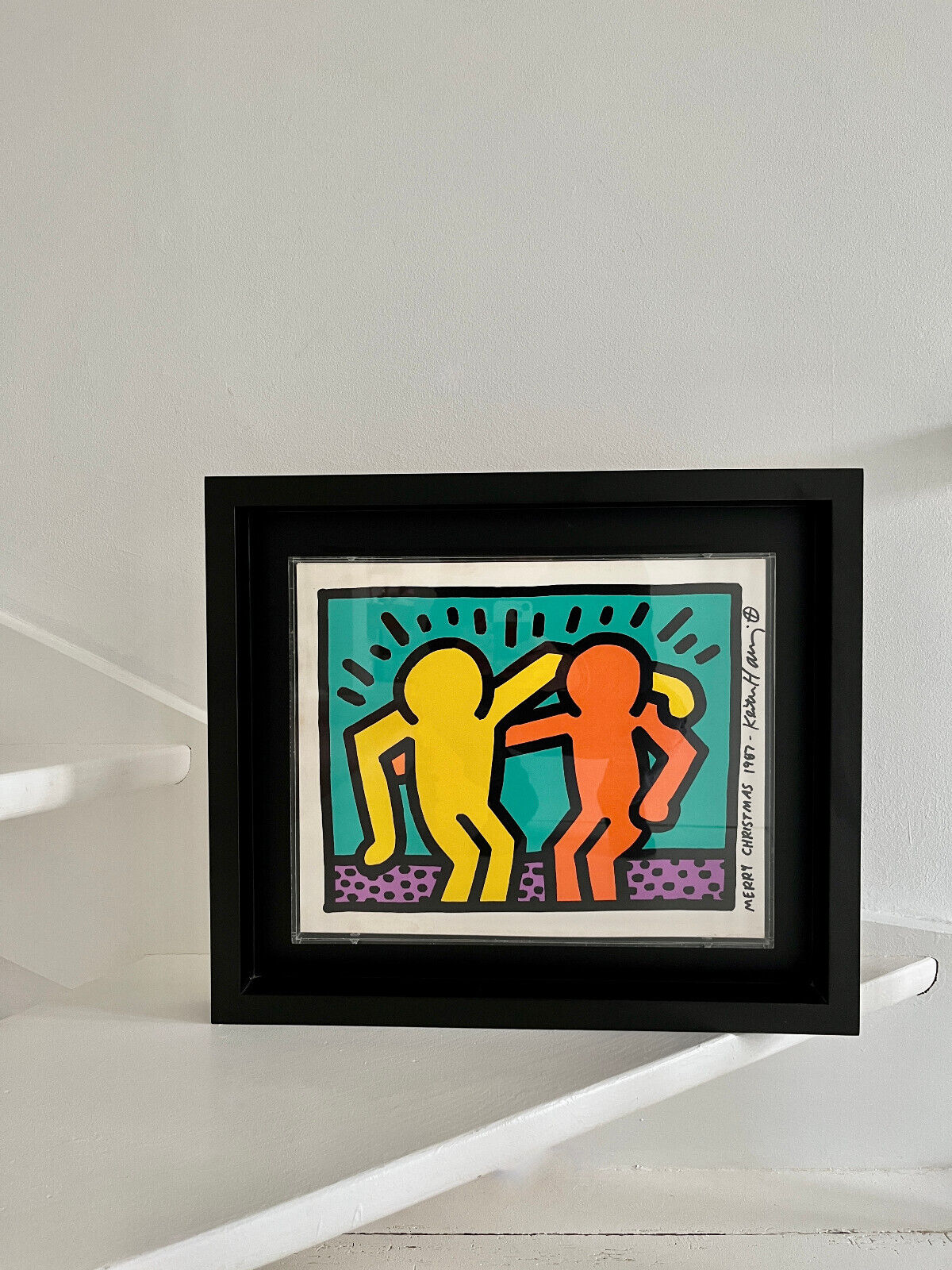 Keith Haring -  "Best Buddies" Pop Shop 1 plate 1 1987 SIGNED