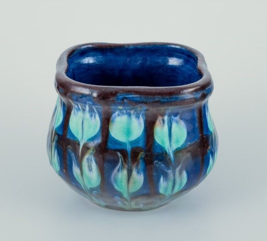 Nils Kähler for Kähler Small ceramic bowl and small vase with turquoise glaze