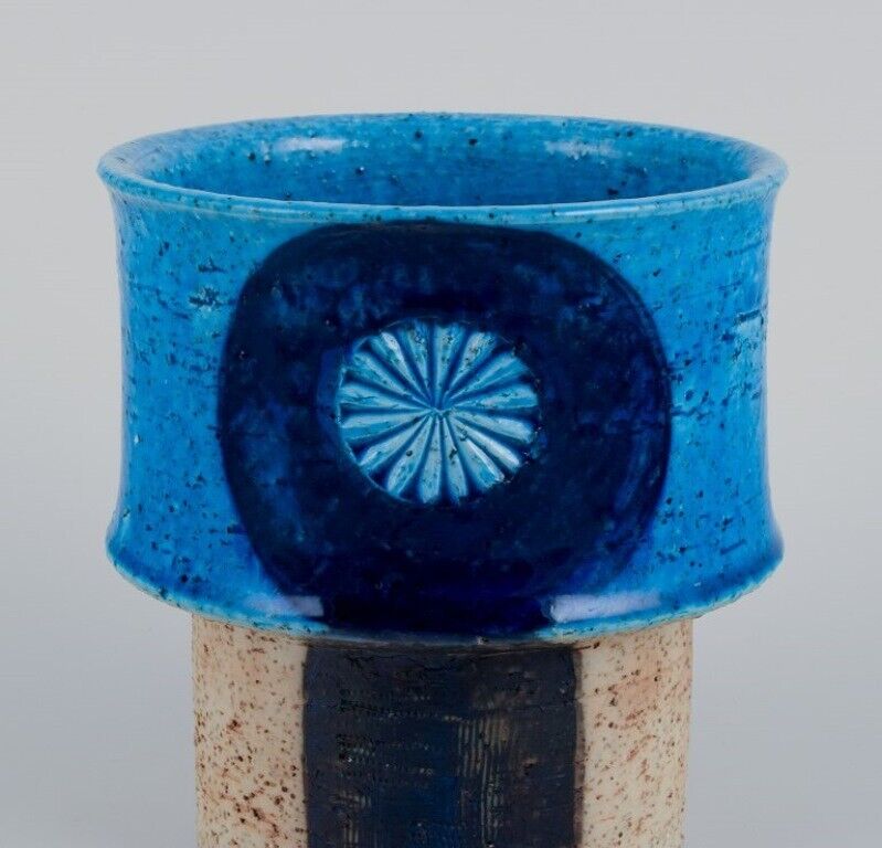 Inger Persson for Rörstrand Atelje Ceramic vase with blue-toned glaze