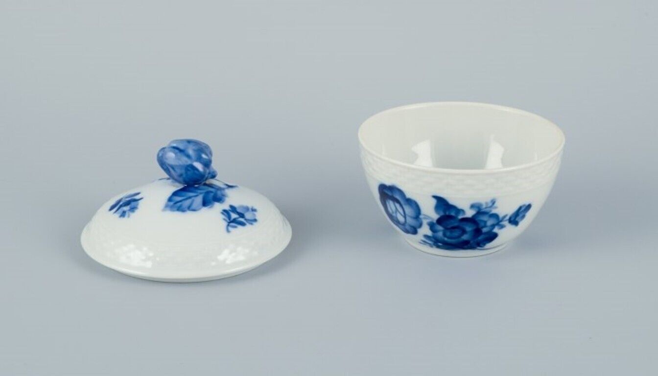 Royal Copenhagen Blue Flower Braided Porcelain sugar bowl and bouillon cup