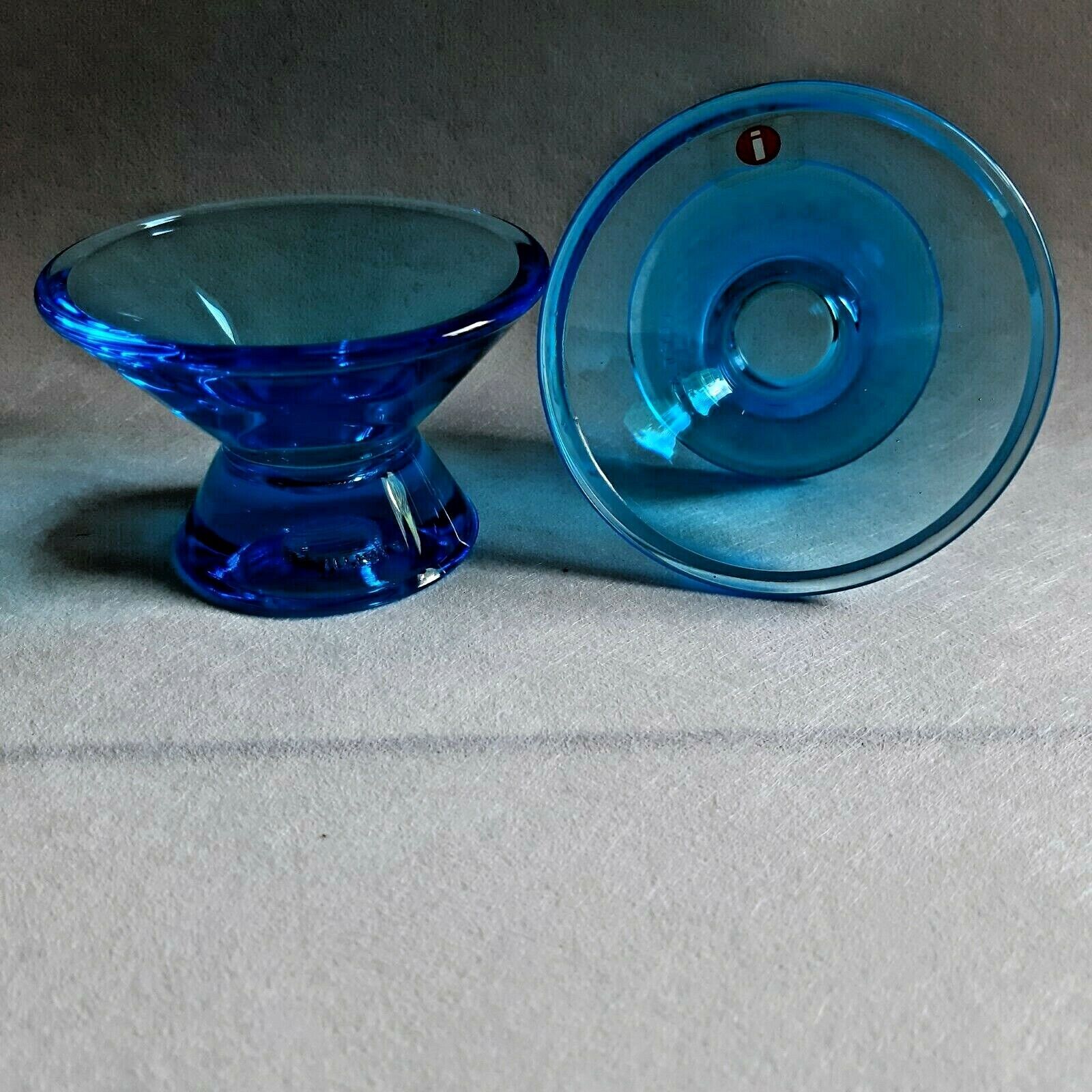 Set of 2 KARTIO Light Blue votives Tealight Candle Holders KAJ FRANCK IITTALA