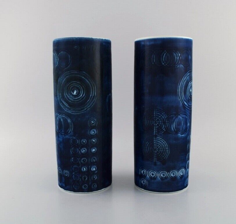 Olle Alberius for Rörstrand Two large Sarek vases in glazed ceramics 1960s/70s