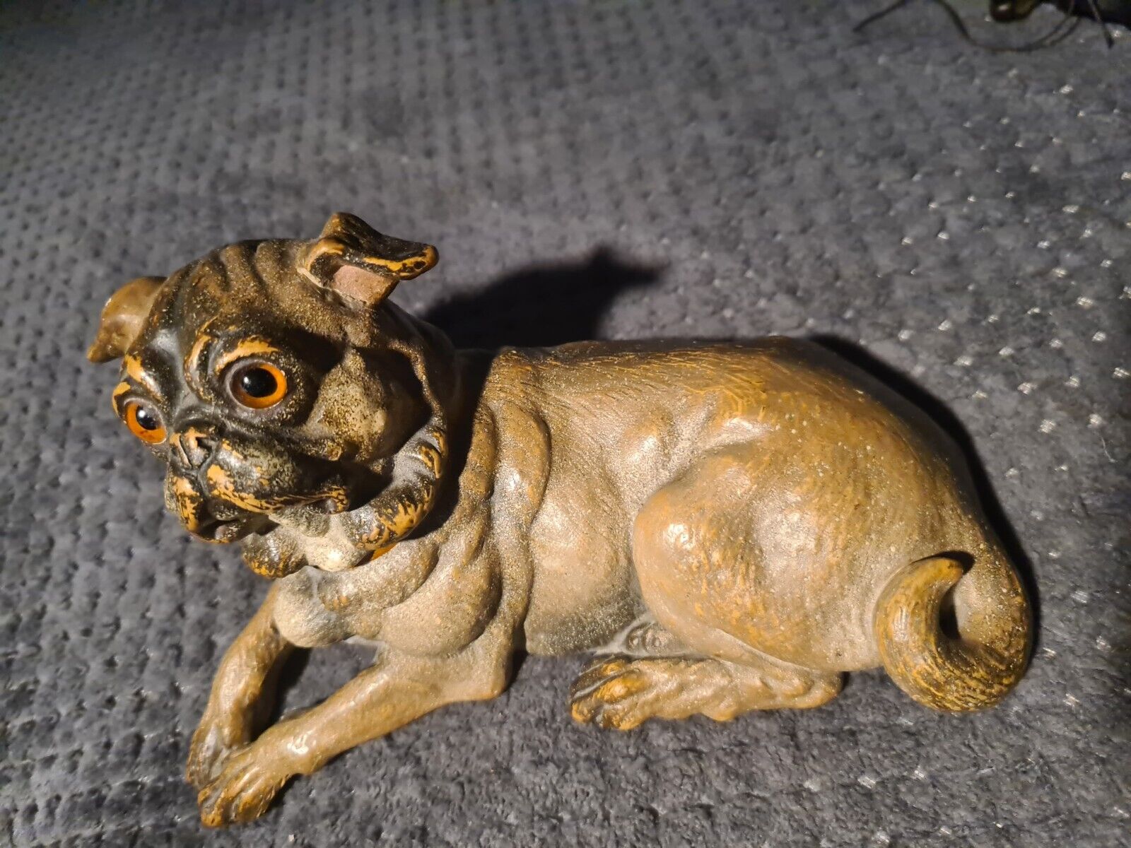 Friedrich Goldschneider terracotta pug 1890 Austria