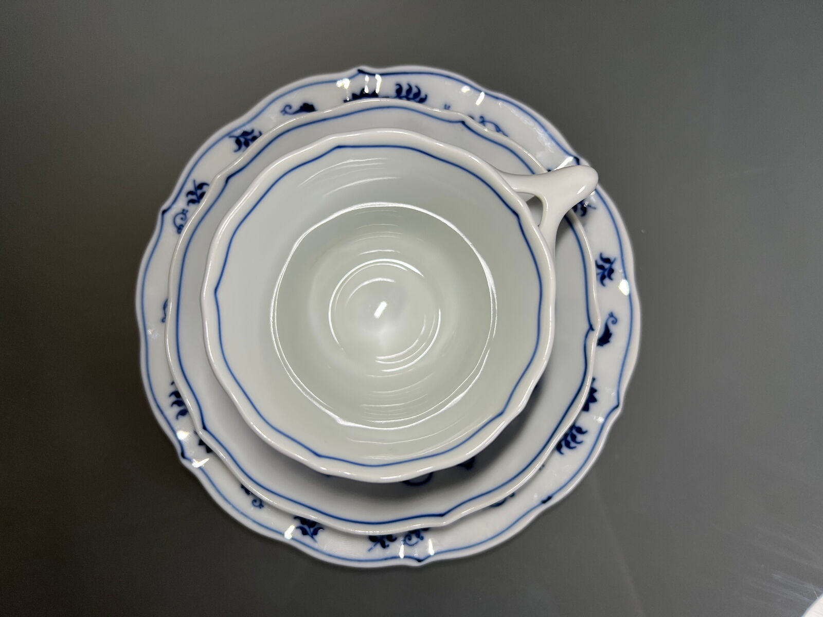 Blue Danube Blue Onion Coffee Cup Set with Dessert Plate