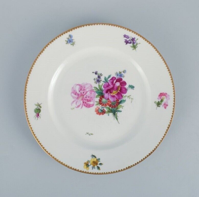 BG Bing  Grondahl Saxon flower Six dinner plates decorated with flowers