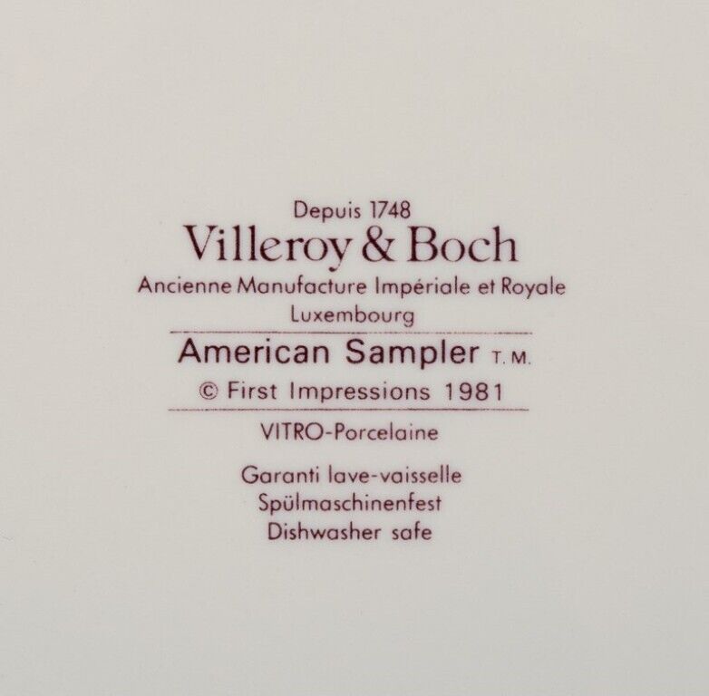 Villeroy  Boch Luxembourg Set of nine "American Sampler" porcelain plates