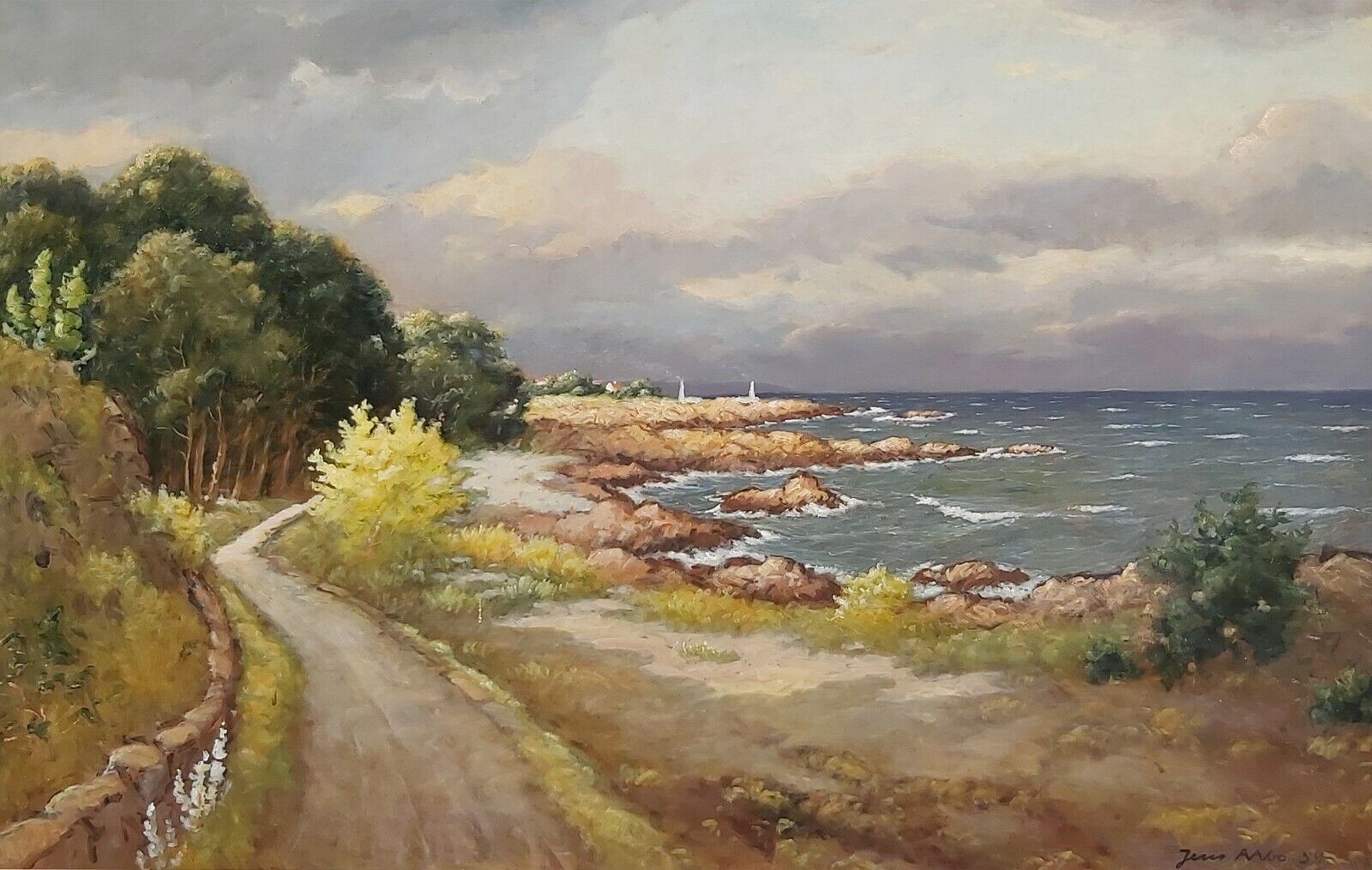 Jens Aabo (1898-?): COASTAL LANDSCAPE BORNHOLM