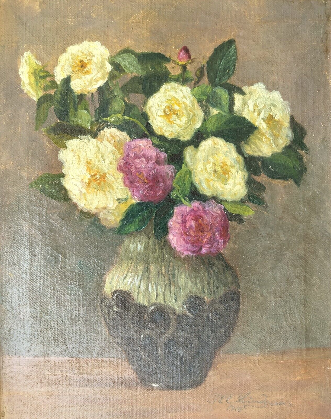 Karl Emil Lundgreen (1884-1929): ROSES IN A VASE