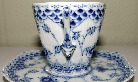 Royal Copenhagen Blue Fluted Full Lace Coffee Cup No 1036