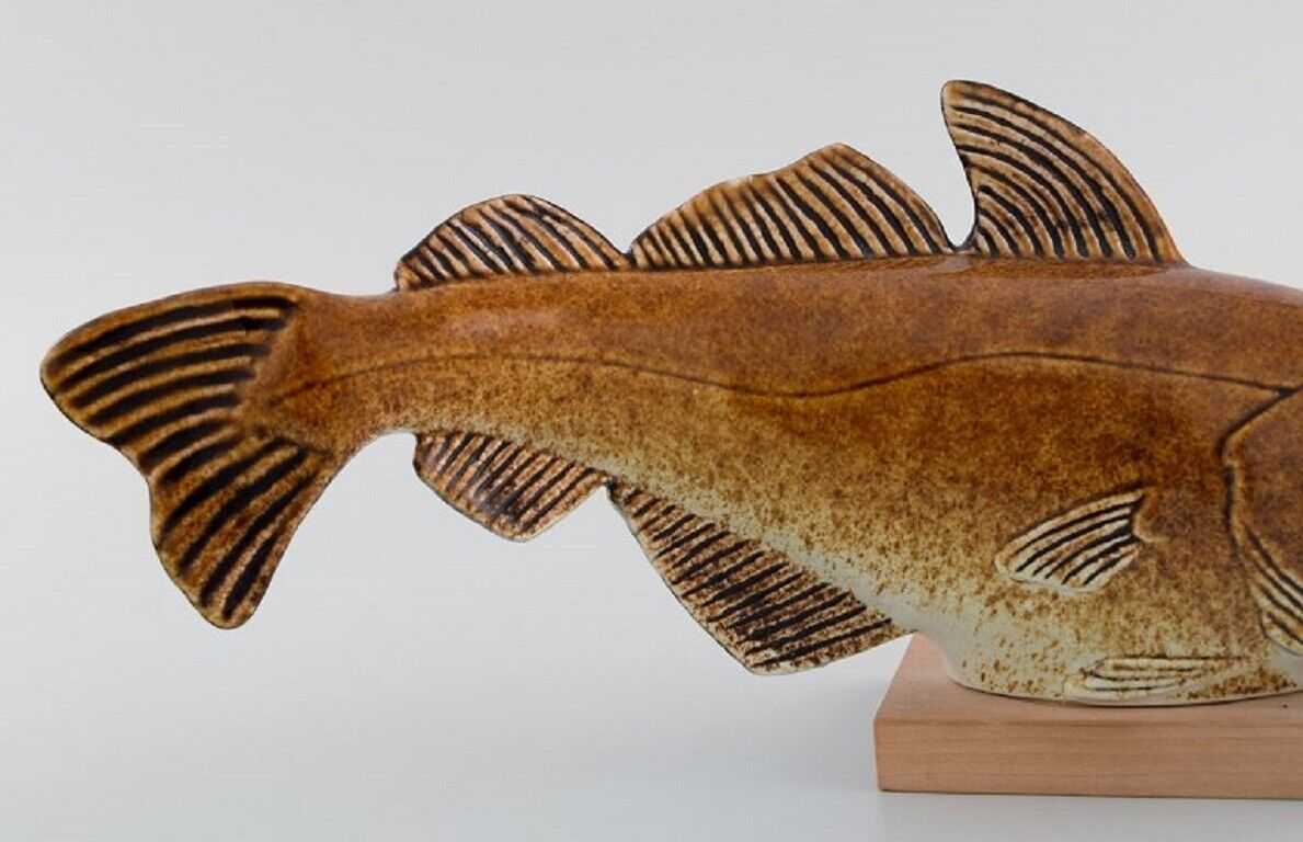 Sven Wejsfelt (1930-2009) for Gustavsberg Unique Stim 7 fish in glazed ceramics