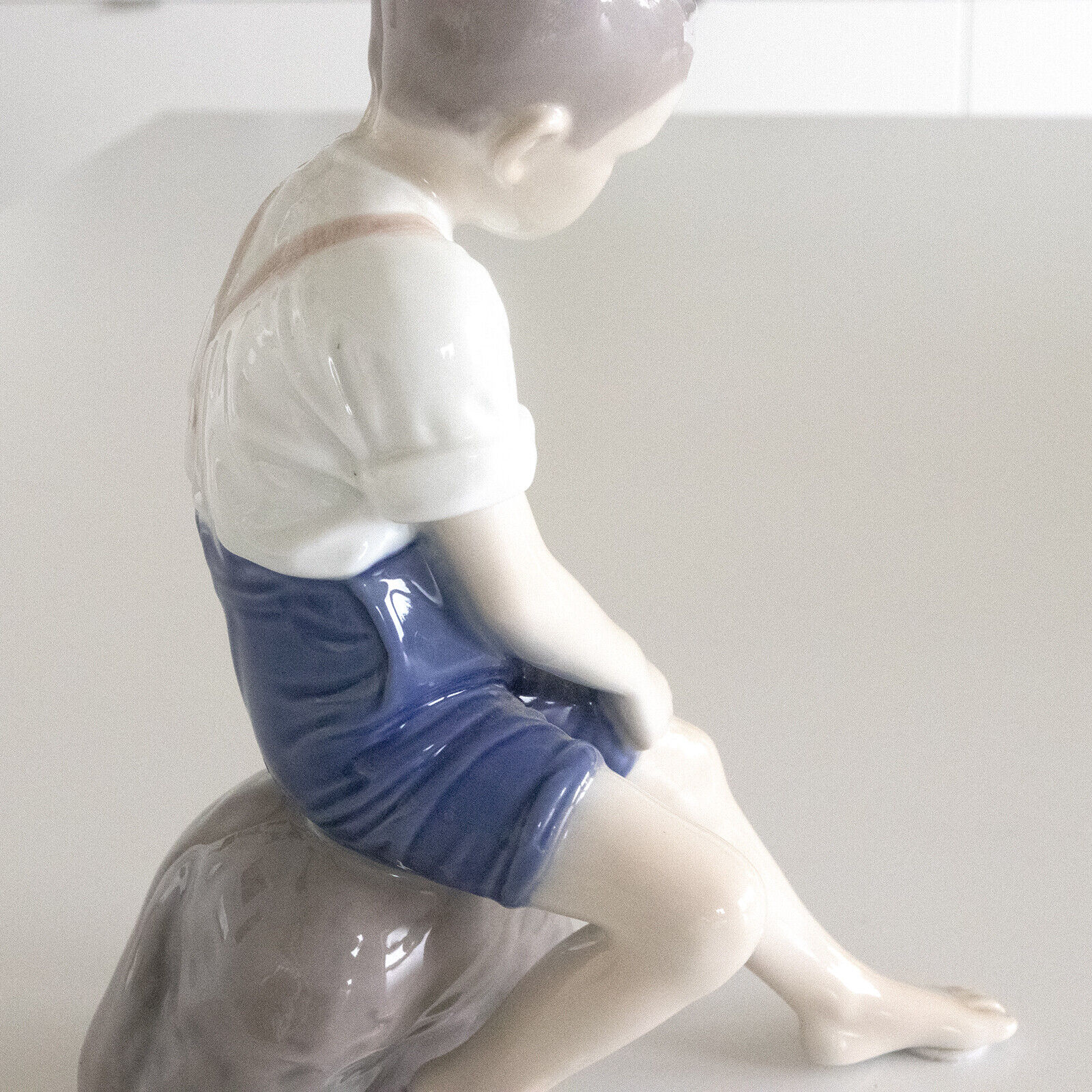 Bing Grondahl Boy Sitting Royal Copenhagen Figure Figurine Porcelain Faience