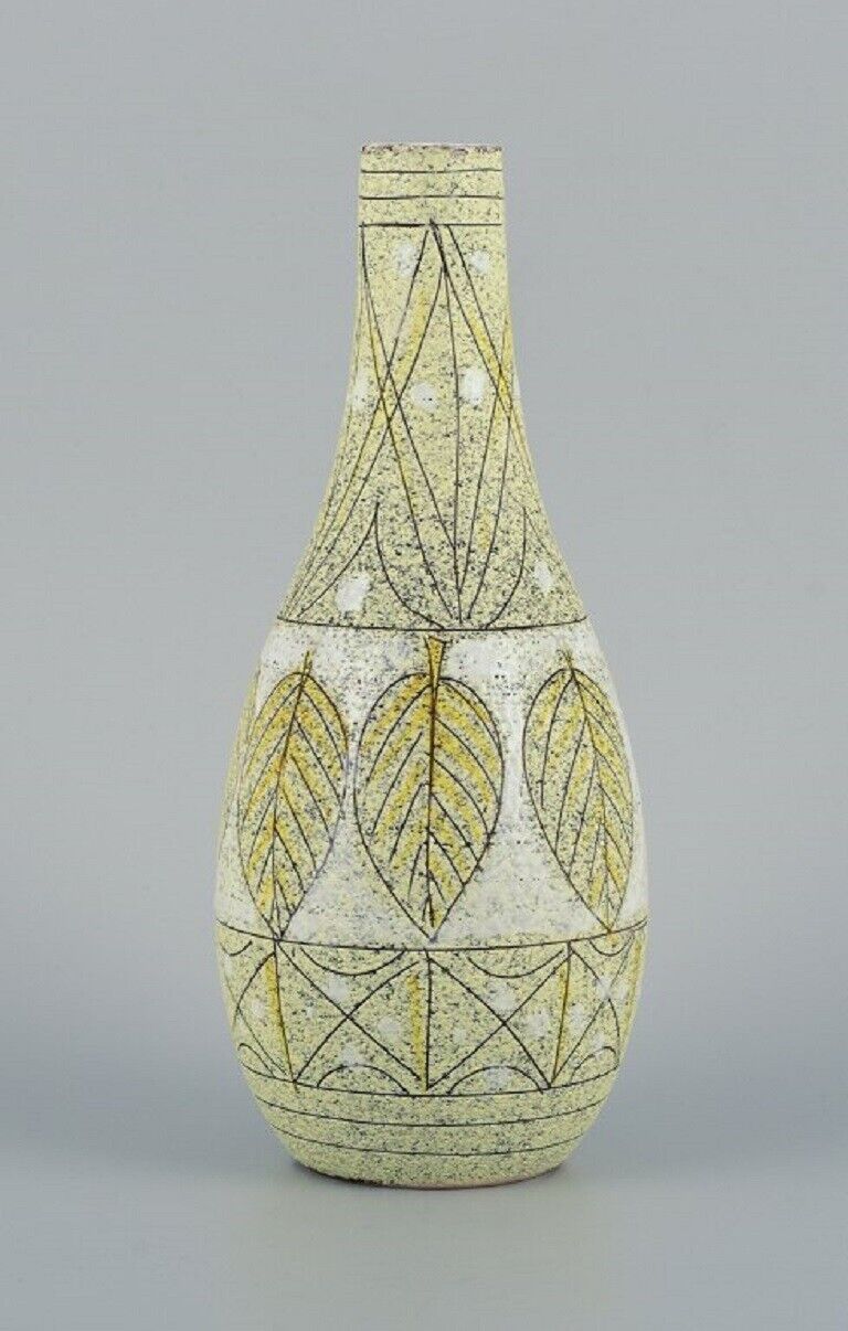 Fratelli Fanciullacci Italy Unique ceramic vase decorated with leaves