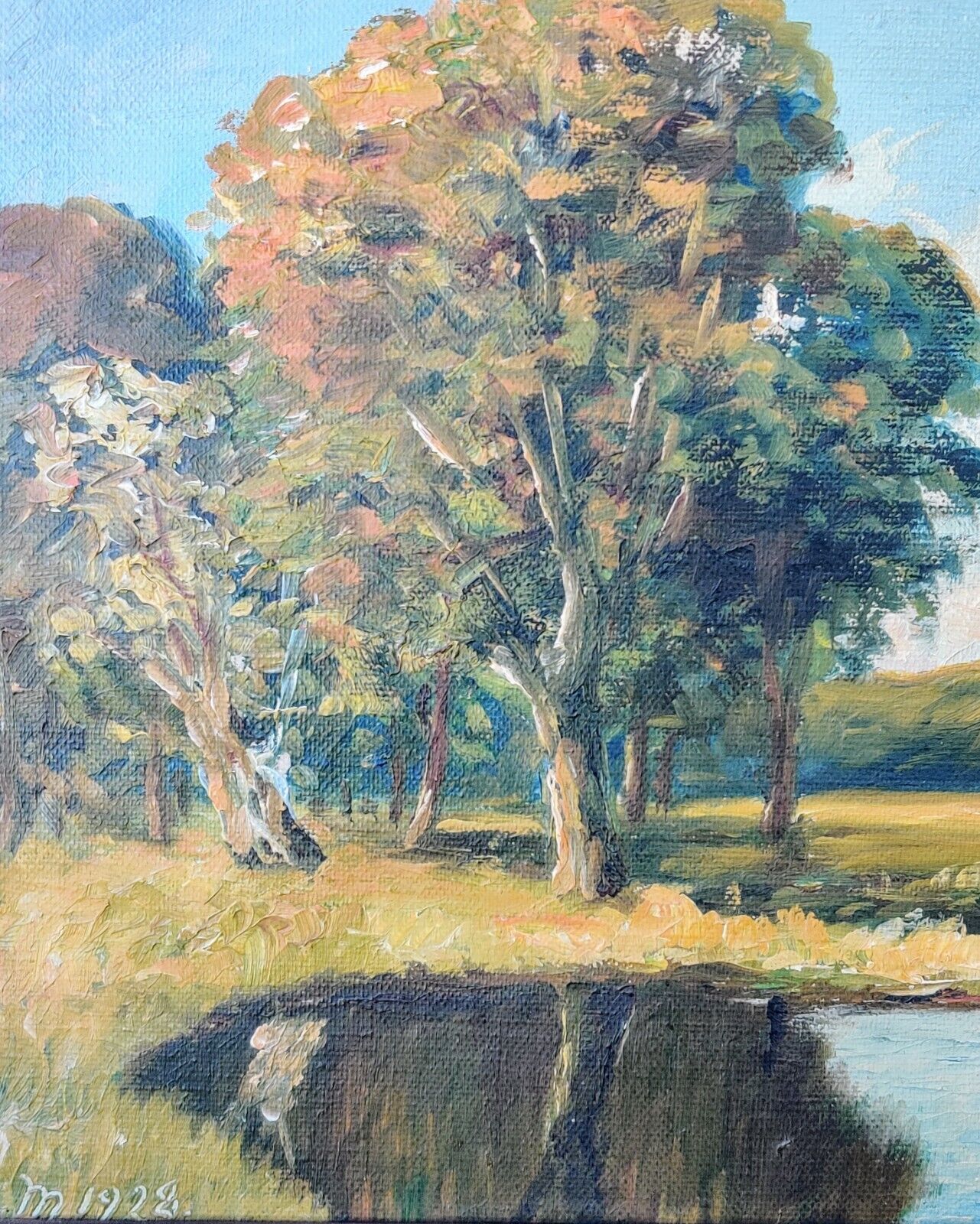 FOREST SCENE original oil painting low shipping!!