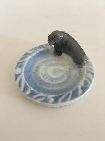 Bing  Grondahl Art Nouveau Ashtray with Whaleross