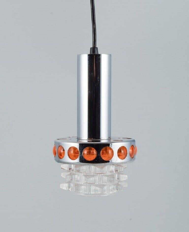 RAAK The Netherlands Designer lamp in chrome orange plastic and clear glass