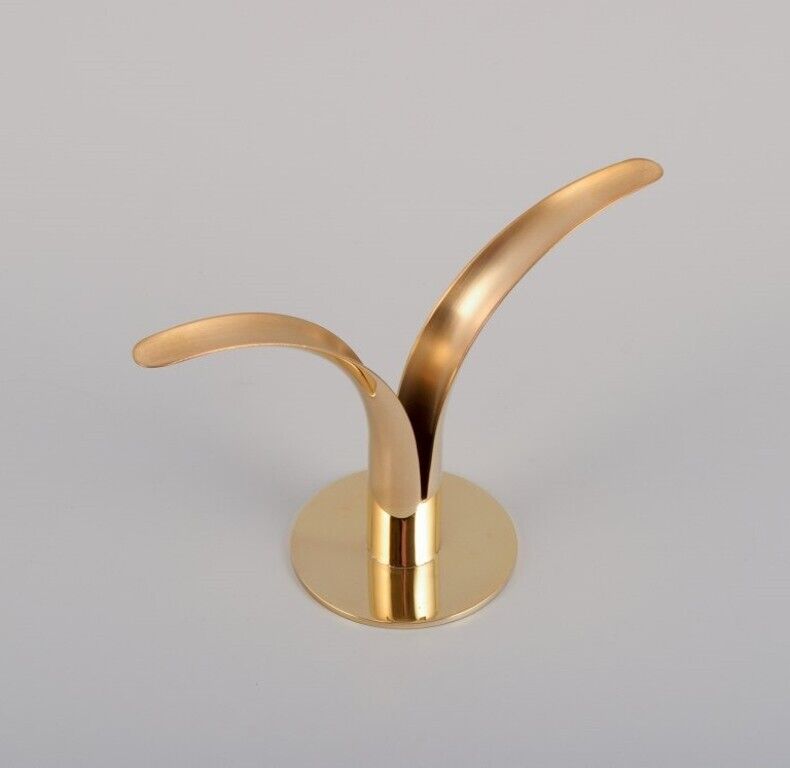 Ivar Ålenius Björk Pair of Liljan candle holders in brass Skultuna Sweden