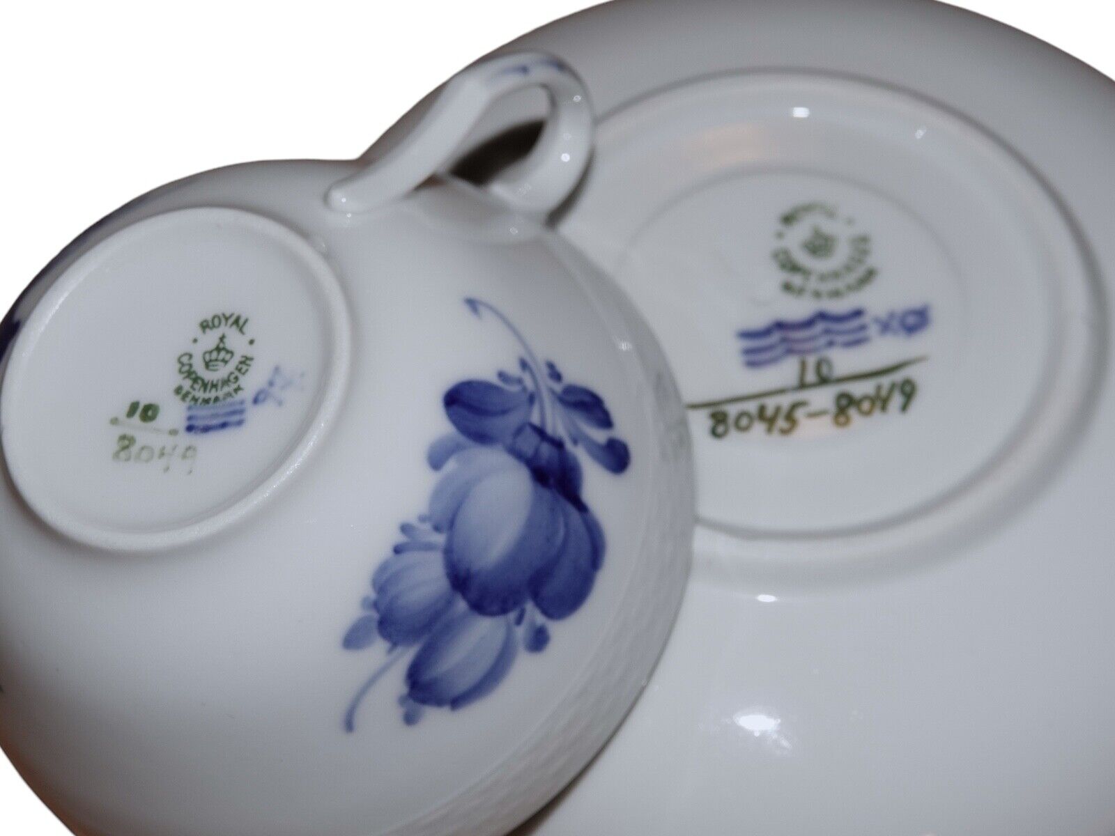 Royal Copenhagen Blue Flower Braided Tea Cup  #8049 18 sets in stock