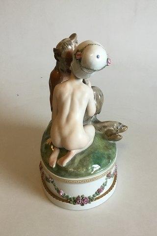 Royal Copenhagen Gerhard Henning Overglaze figurine Faun and Nymph No 1119