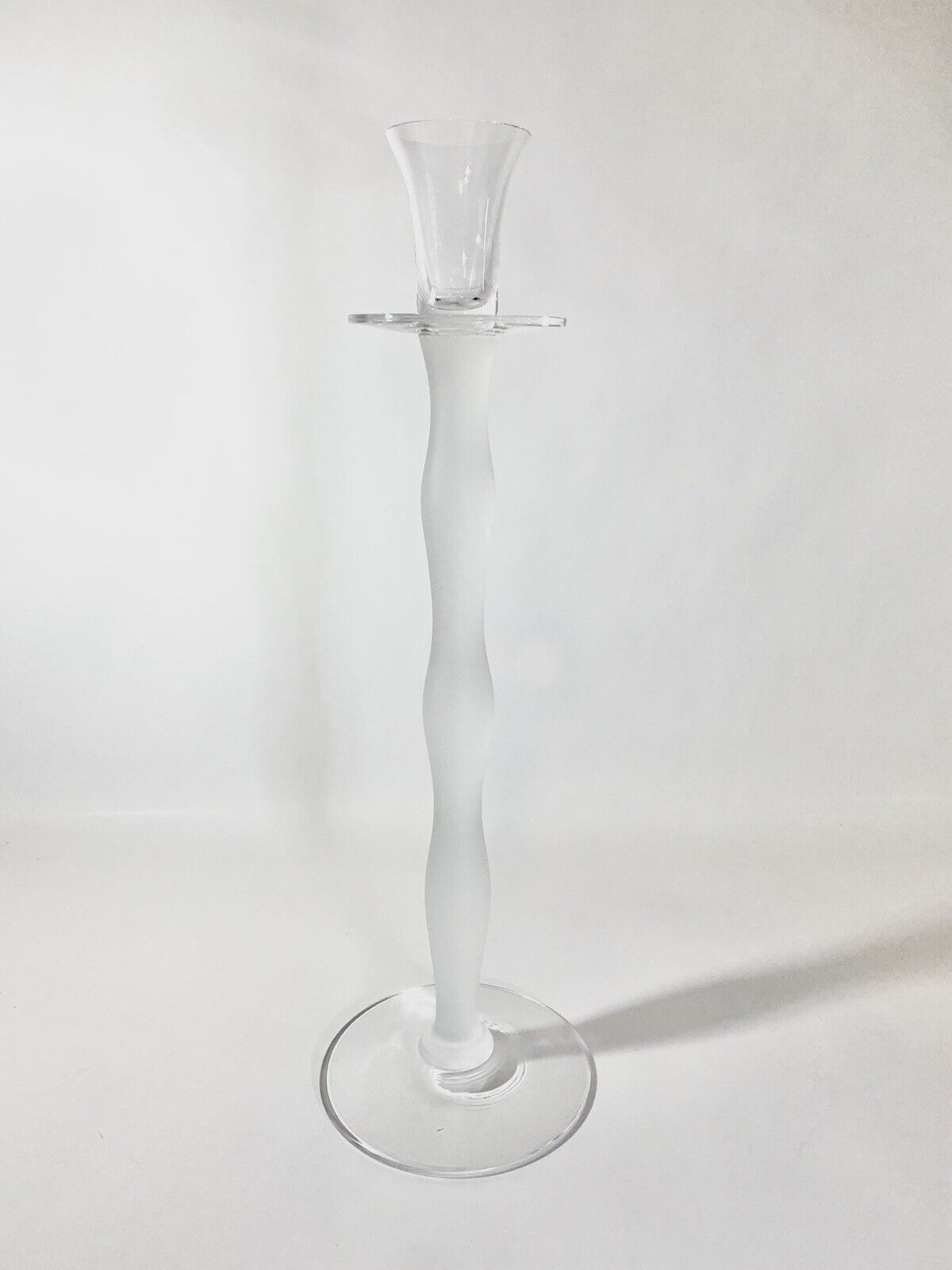 Orrefors Celeste Anne Nilsson White Clear Candle Holder 37 cm 145 inch