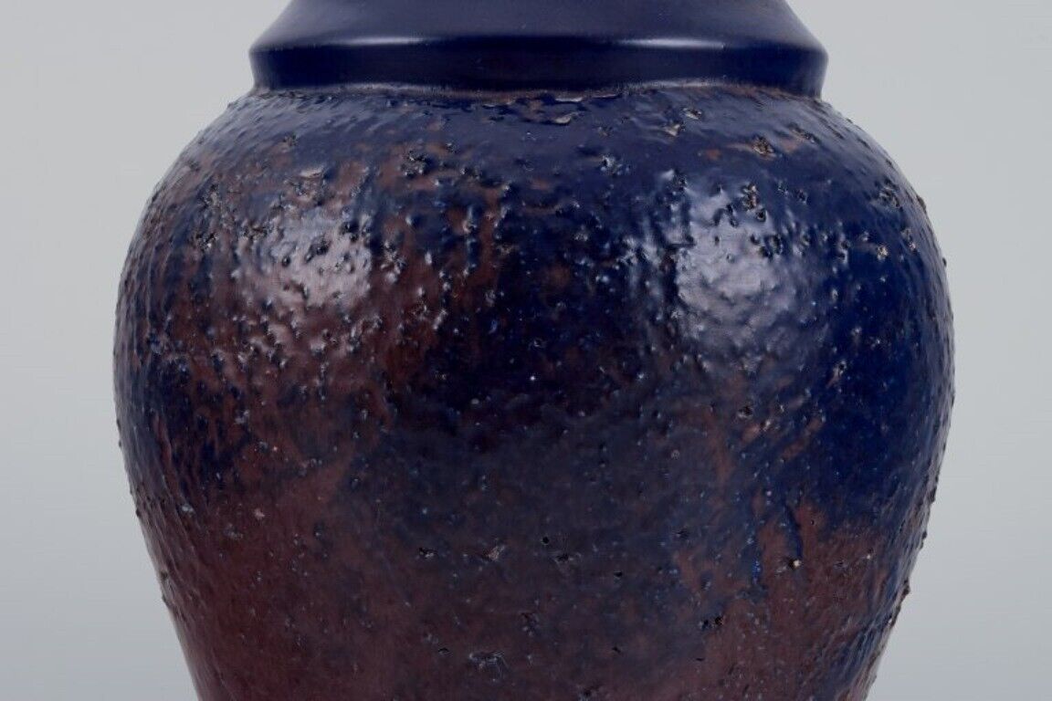 Mari Simmulson for Upsala Ekeby Ceramic vase with glaze in blue and brown tones