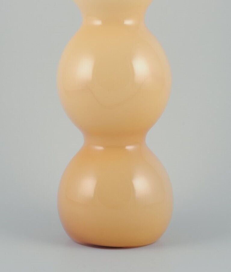 Murano/Venini Italy Large hand-blown ochre yellow art glass vase