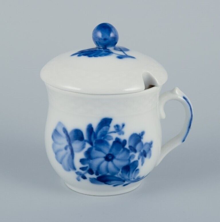 Royal Copenhagen Blue Flower Braided Porcelain sugar bowl and bouillon cup