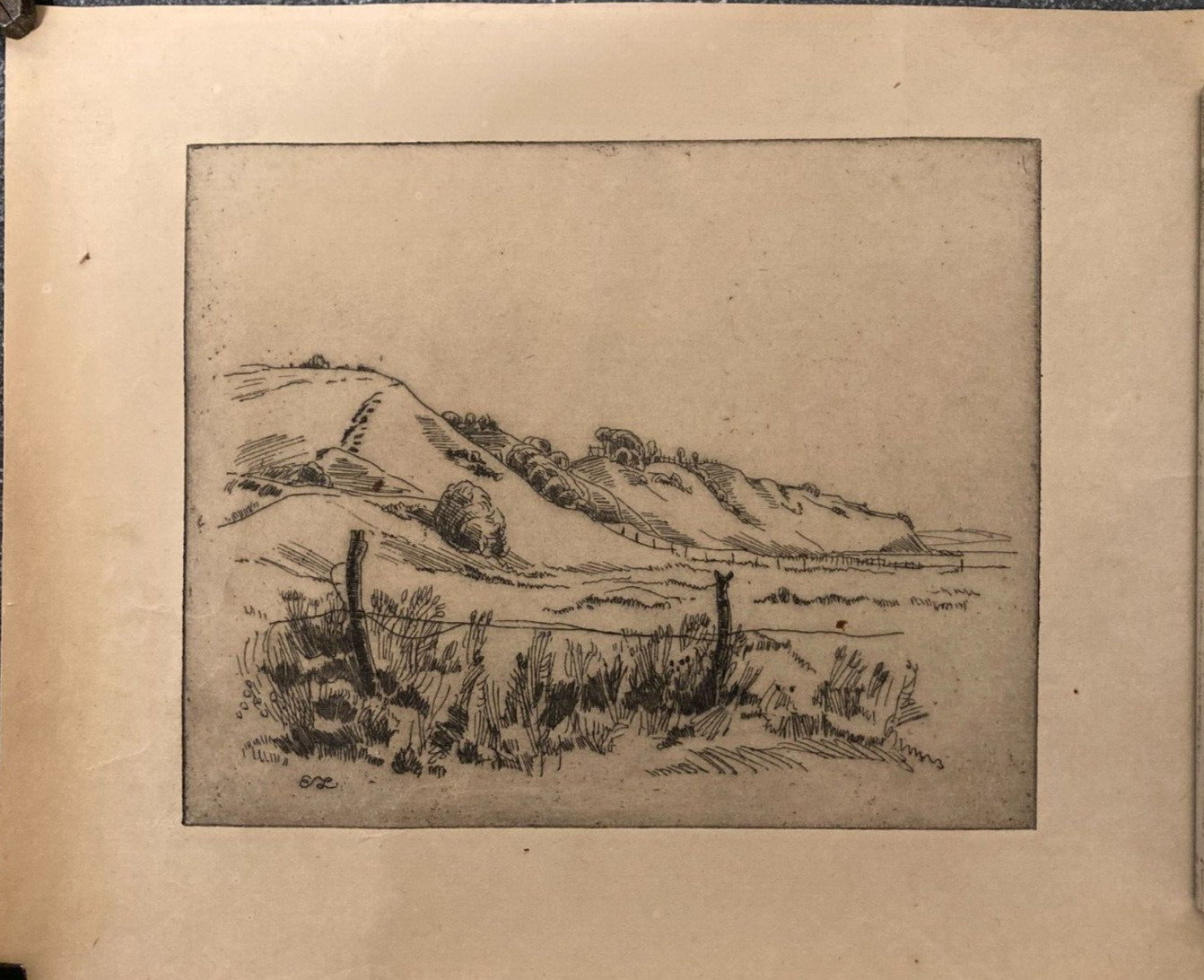 Vintage Danish Landscape Etching - Signed - Early 20th Century Art 23*27 cm