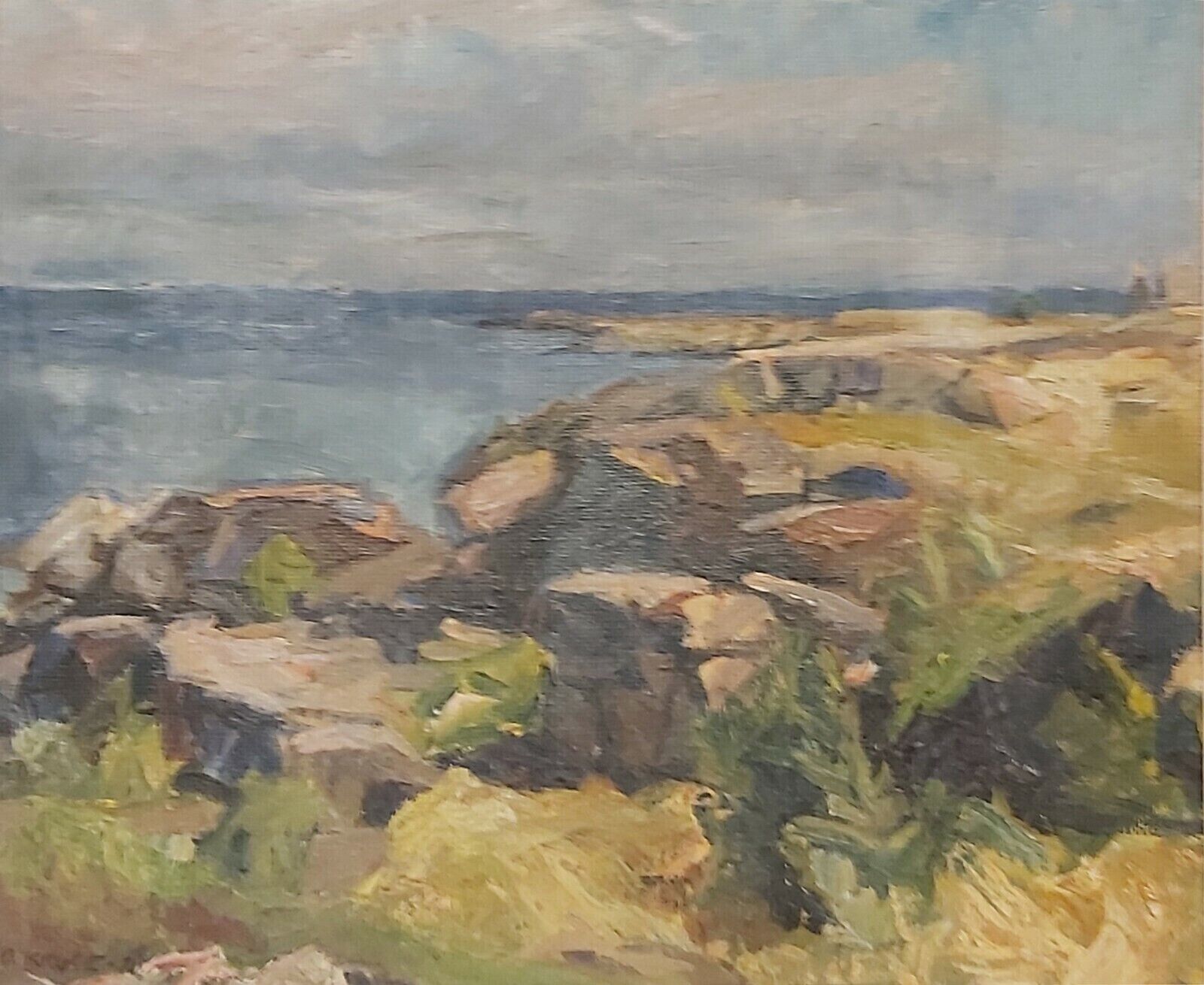 WILD BEACH Original signed oil painting Dated 1970