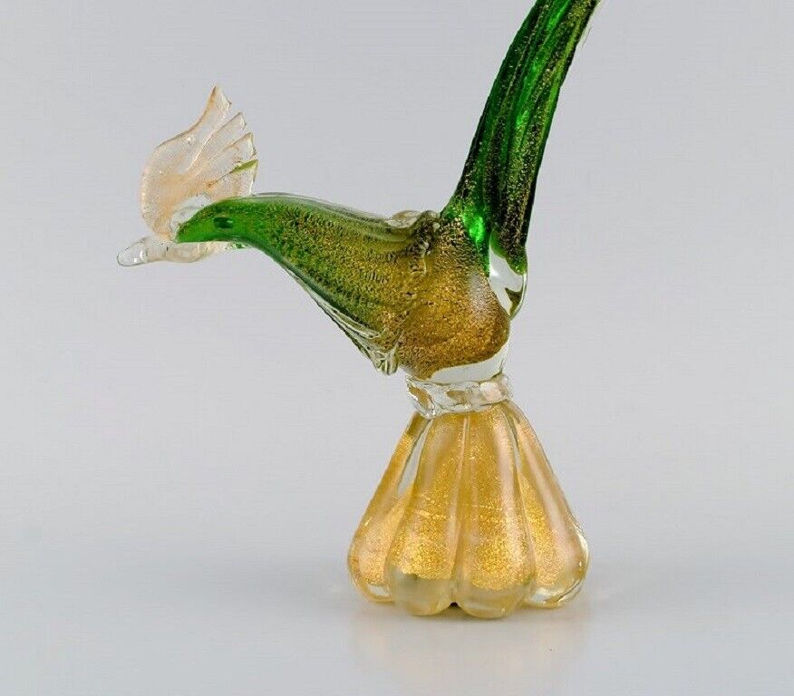 Large Murano sculpture in mouth blown art glass Exotic bird 1960s