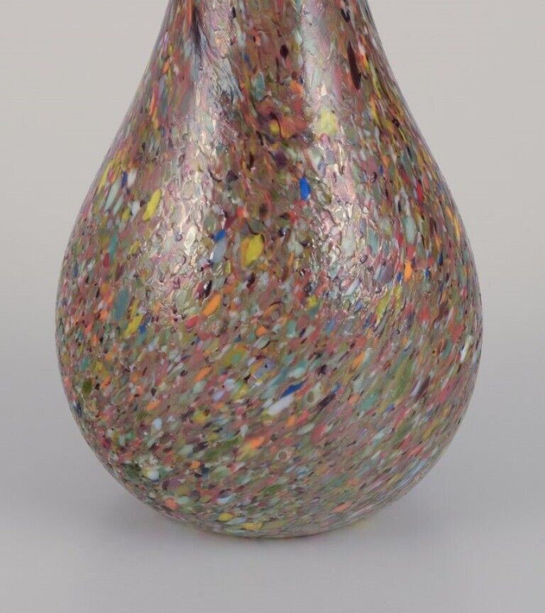 Murano Italy Large slender-necked millefiori art glass vase 1960/70s