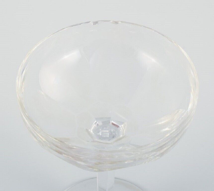 Baccarat France ten Art Deco crystal glasses in clear glass