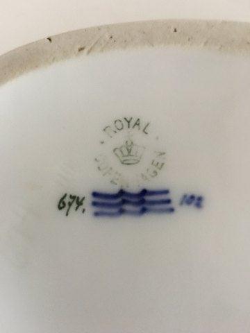 Royal Copenhagen Bowl No 674 in Art Nouveau Style Oval with Two Swollows