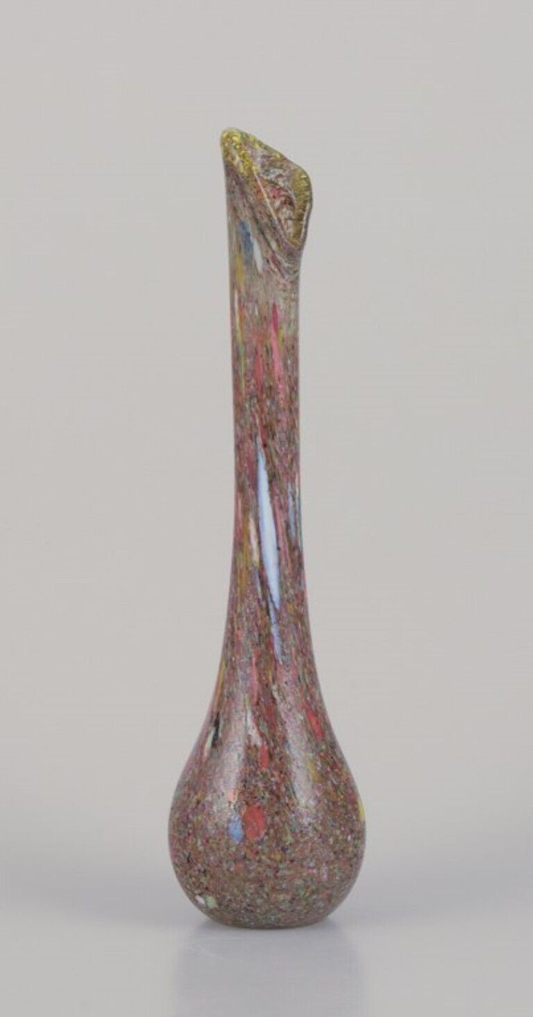 Murano Italy Large slender-necked millefiori art glass vase