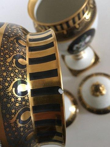 Bing & Grondahl Pair of Overglaze vase with Gold decoration by Theodor Larsen