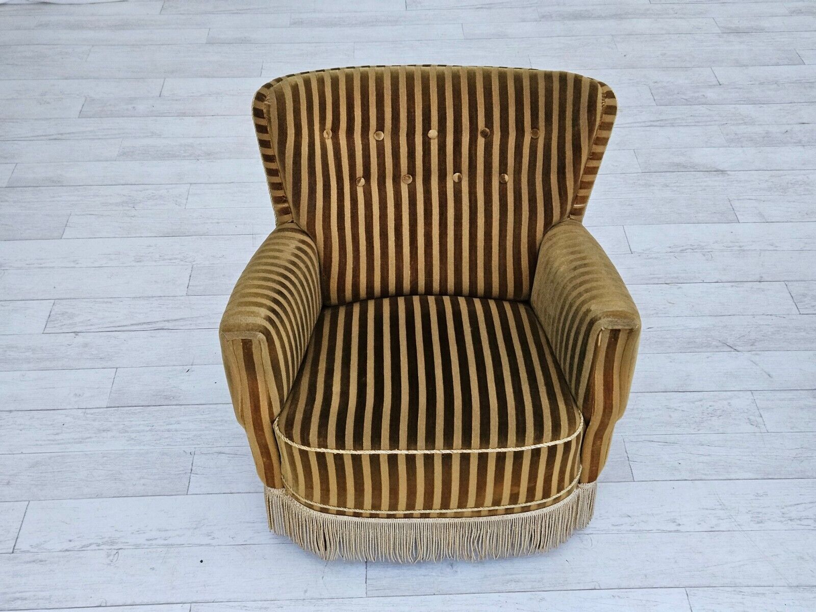 1960s Danish relax chair original upholstery green velour