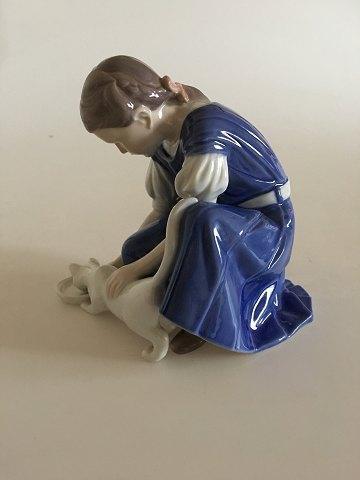 Bing  Grondahl Figurine Girl with Cat No 1745