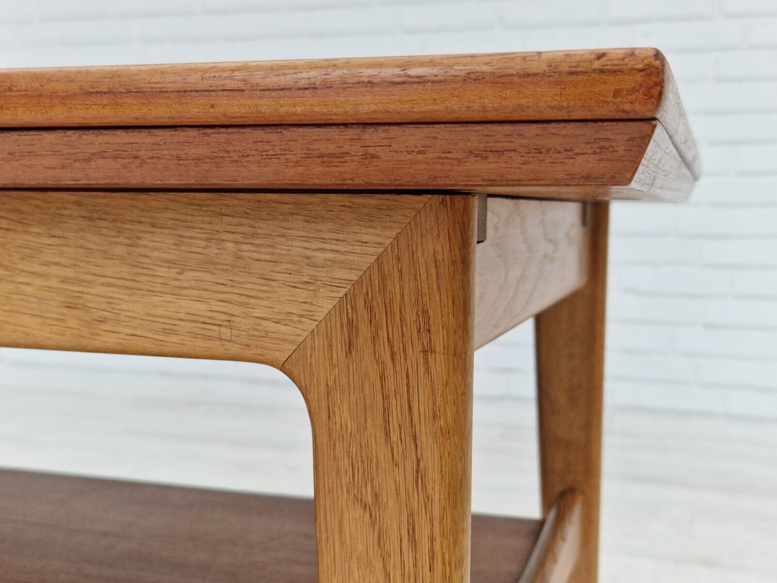 1970s Danish design folding sofa table teak wood and oak wood