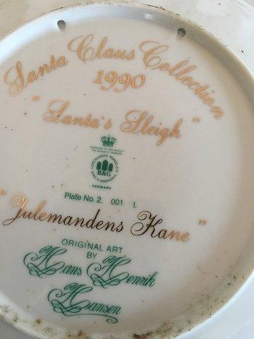 Bing & Grondahl Santa Clause Collection 1990 Plate "Santa's Sleigh"