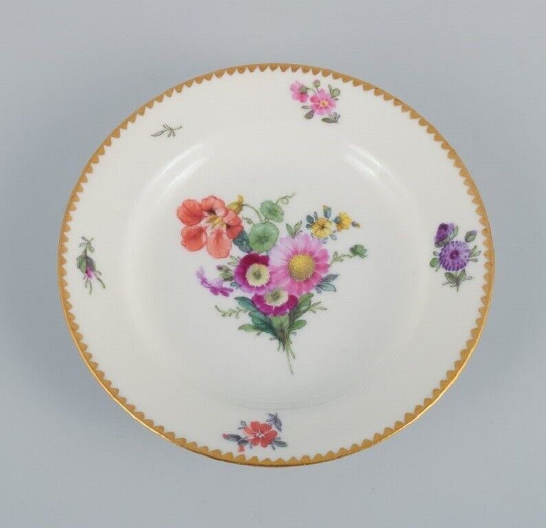 BG Bing  Grondahl Saxon flower Six cake plates decorated with flowers