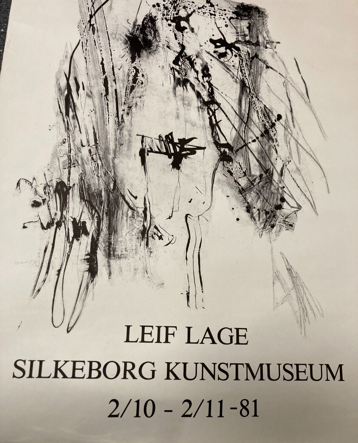 Leif Lage Art Danish Silkeborg Kunstmuseum 1981 Exhibition Poster 44x61cm