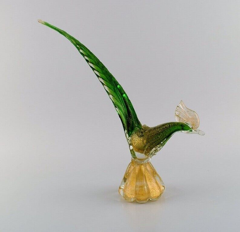 Large Murano sculpture in mouth blown art glass Exotic bird 1960s