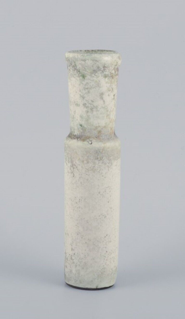 Hans Hedberg for Biot France Unique vase with speckled glaze in light tones