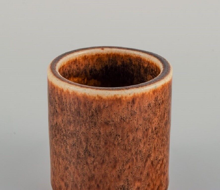 SAXBO Glazed ceramic vase with brown glaze Mid 20th century