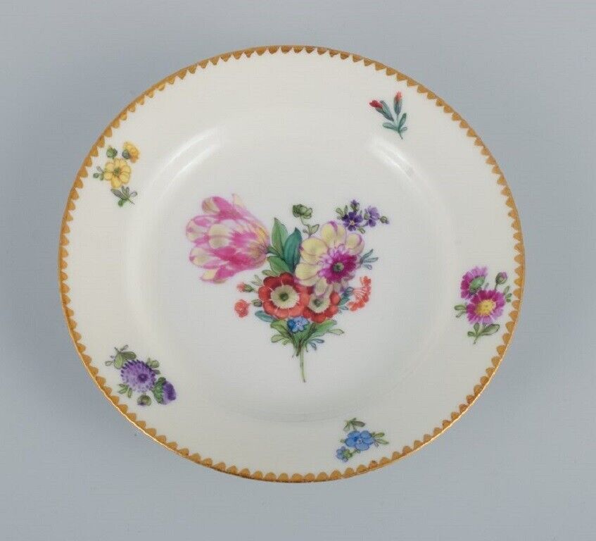 BG Bing  Grondahl Saxon flower Six cake plates decorated with flowers