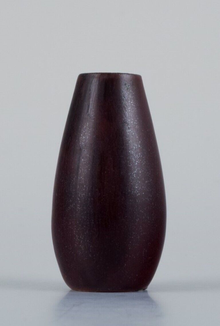 Carl Harry Stålhane for Rörstrand Miniature vase with glaze in shades of brown