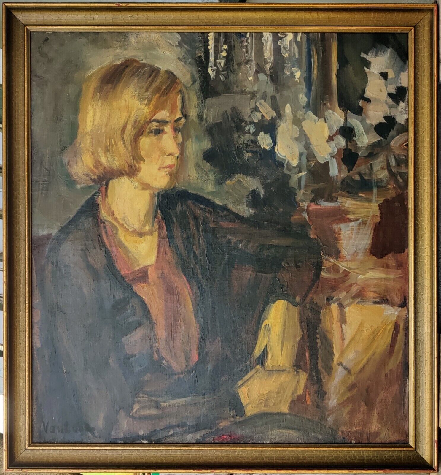 Mogens Vantore (1895-1977): Portrait of a Woman Very Well Listed Painter