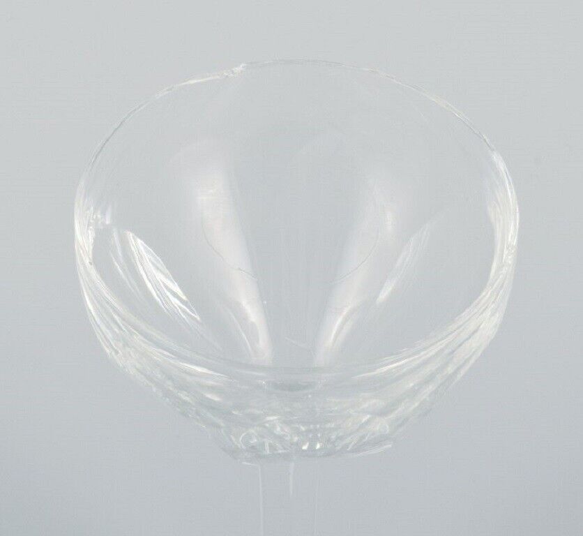 Baccarat France ten Art Deco crystal glasses in clear glass