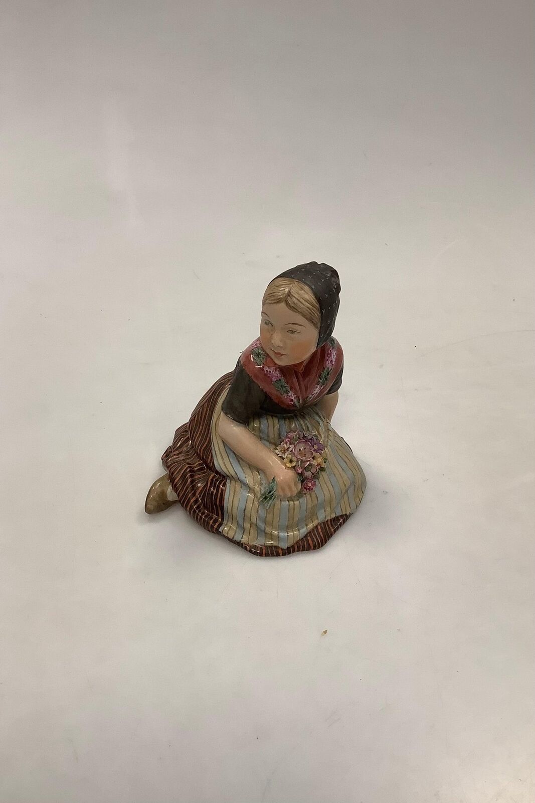 Royal Copenhagen Overglaze Figurine of Faroe Island Flower Girl No 12416